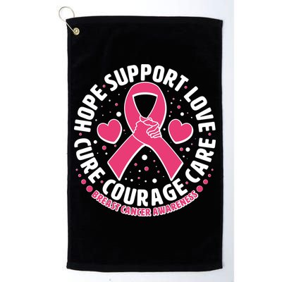 Breast Cancer Awareness Hope Support Love Cure Courage Care Golf Towel
