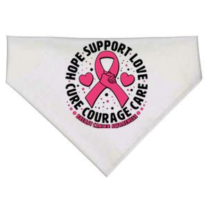 Breast Cancer Awareness Hope Support Love Cure Courage Care USA-Made Doggie Bandana