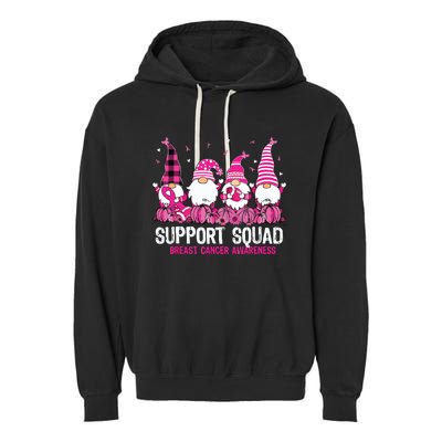 Breast Cancer Awareness Shirts For Gnomes Support Squad Garment-Dyed Fleece Hoodie