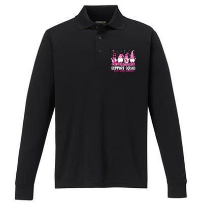 Breast Cancer Awareness Shirts For Gnomes Support Squad Performance Long Sleeve Polo