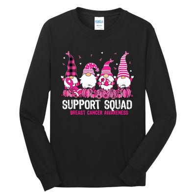 Breast Cancer Awareness Shirts For Gnomes Support Squad Tall Long Sleeve T-Shirt