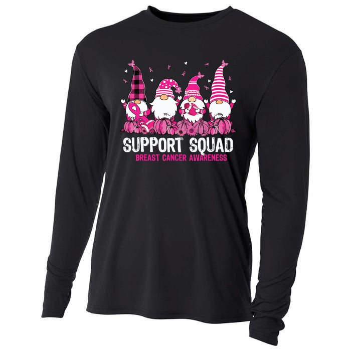 Breast Cancer Awareness Shirts For Gnomes Support Squad Cooling Performance Long Sleeve Crew