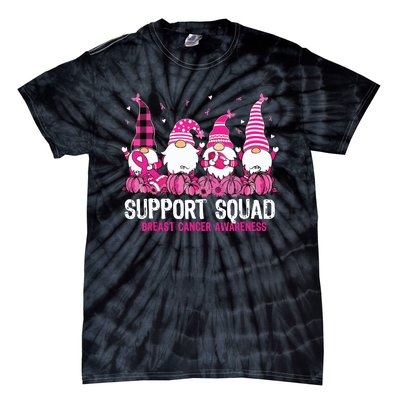 Breast Cancer Awareness Shirts For Gnomes Support Squad Tie-Dye T-Shirt