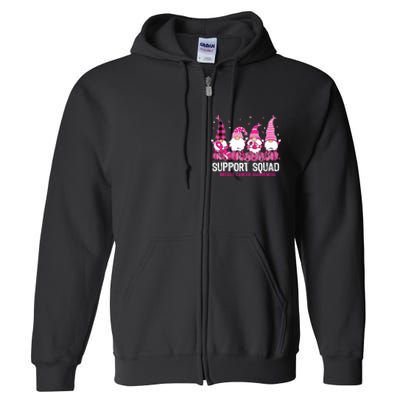 Breast Cancer Awareness Shirts For Gnomes Support Squad Full Zip Hoodie