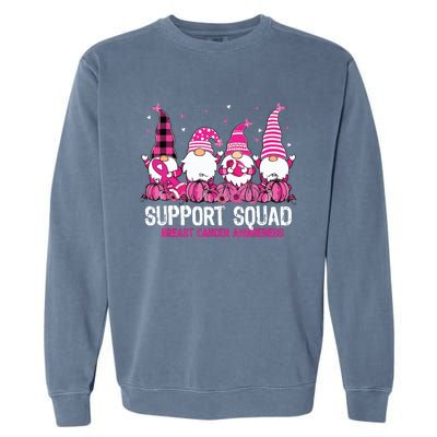 Breast Cancer Awareness Shirts For Gnomes Support Squad Garment-Dyed Sweatshirt