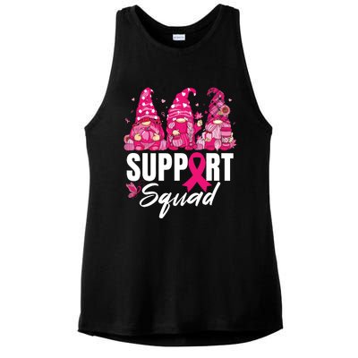 Breast Cancer Awareness Shirts For Gnomes Support Squad Ladies PosiCharge Tri-Blend Wicking Tank