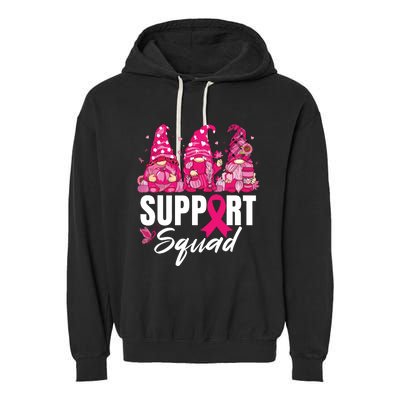 Breast Cancer Awareness Shirts For Gnomes Support Squad Garment-Dyed Fleece Hoodie