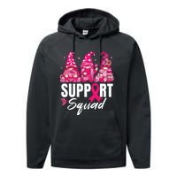 Breast Cancer Awareness Shirts For Gnomes Support Squad Performance Fleece Hoodie