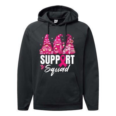 Breast Cancer Awareness Shirts For Gnomes Support Squad Performance Fleece Hoodie