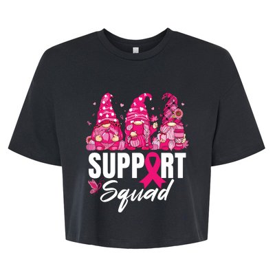 Breast Cancer Awareness Shirts For Gnomes Support Squad Bella+Canvas Jersey Crop Tee