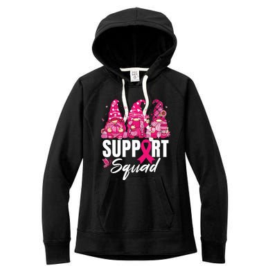 Breast Cancer Awareness Shirts For Gnomes Support Squad Women's Fleece Hoodie