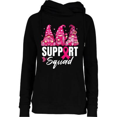 Breast Cancer Awareness Shirts For Gnomes Support Squad Womens Funnel Neck Pullover Hood