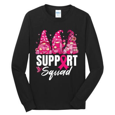 Breast Cancer Awareness Shirts For Gnomes Support Squad Tall Long Sleeve T-Shirt