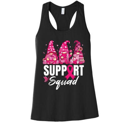 Breast Cancer Awareness Shirts For Gnomes Support Squad Women's Racerback Tank