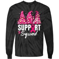 Breast Cancer Awareness Shirts For Gnomes Support Squad Tie-Dye Long Sleeve Shirt