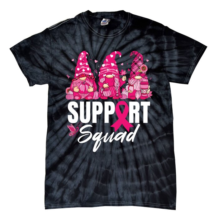 Breast Cancer Awareness Shirts For Gnomes Support Squad Tie-Dye T-Shirt