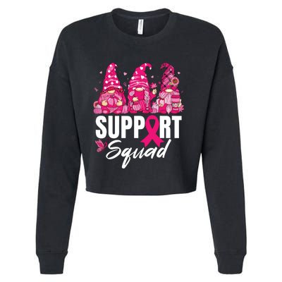 Breast Cancer Awareness Shirts For Gnomes Support Squad Cropped Pullover Crew