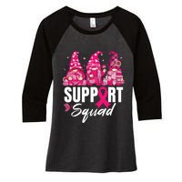 Breast Cancer Awareness Shirts For Gnomes Support Squad Women's Tri-Blend 3/4-Sleeve Raglan Shirt