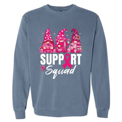 Breast Cancer Awareness Shirts For Gnomes Support Squad Garment-Dyed Sweatshirt