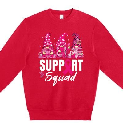 Breast Cancer Awareness Shirts For Gnomes Support Squad Premium Crewneck Sweatshirt