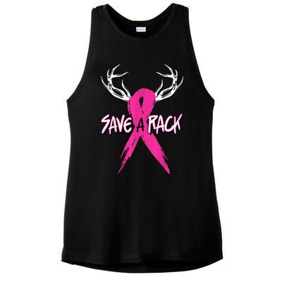 Breast Cancer Awareness Outfit Save A Rack Ladies PosiCharge Tri-Blend Wicking Tank