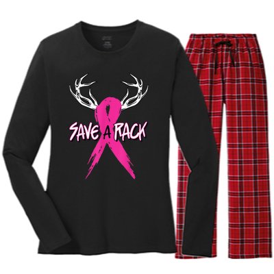 Breast Cancer Awareness Outfit Save A Rack Women's Long Sleeve Flannel Pajama Set 