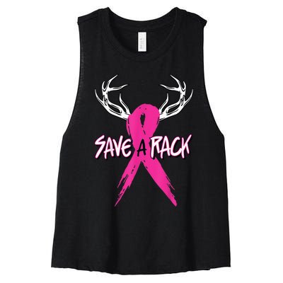 Breast Cancer Awareness Outfit Save A Rack Women's Racerback Cropped Tank