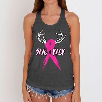 Breast Cancer Awareness Outfit Save A Rack Women's Knotted Racerback Tank