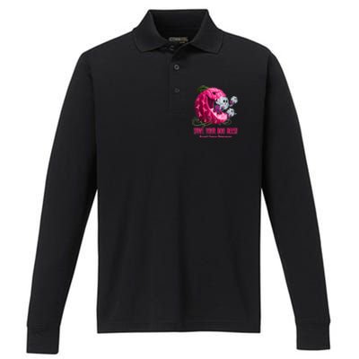 Breast Cancer Awareness Boos Pumpkin Save Your Boo Bees Gift Performance Long Sleeve Polo