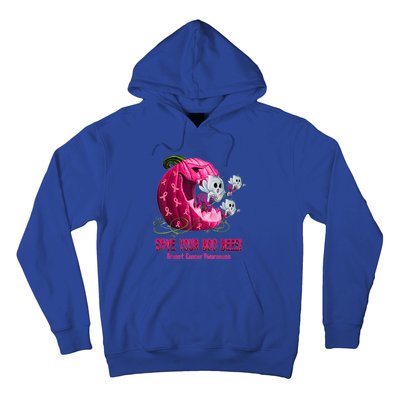 Breast Cancer Awareness Boos Pumpkin Save Your Boo Bees Gift Hoodie