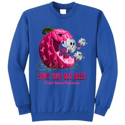 Breast Cancer Awareness Boos Pumpkin Save Your Boo Bees Gift Sweatshirt