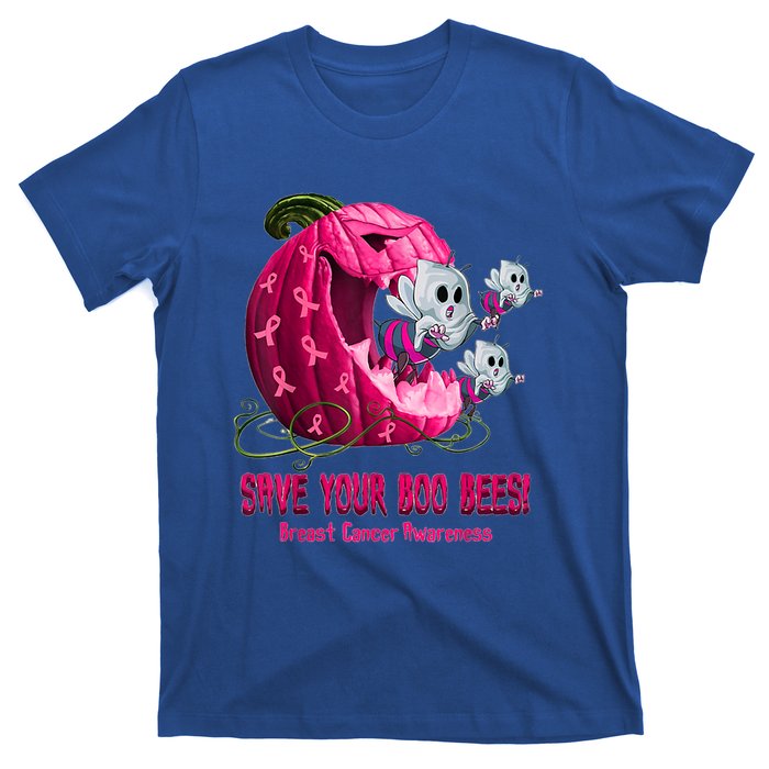 Breast Cancer Awareness Boos Pumpkin Save Your Boo Bees Gift T-Shirt