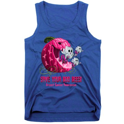 Breast Cancer Awareness Boos Pumpkin Save Your Boo Bees Gift Tank Top