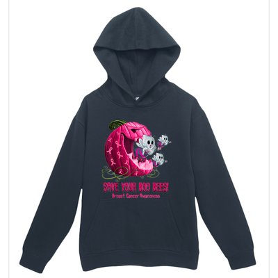 Breast Cancer Awareness Boos Pumpkin Save Your Boo Bees Gift Urban Pullover Hoodie