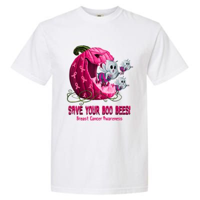 Breast Cancer Awareness Boos Pumpkin Save Your Boo Bees Gift Garment-Dyed Heavyweight T-Shirt