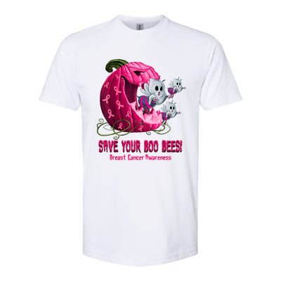 Breast Cancer Awareness Boos Pumpkin Save Your Boo Bees Gift Softstyle CVC T-Shirt