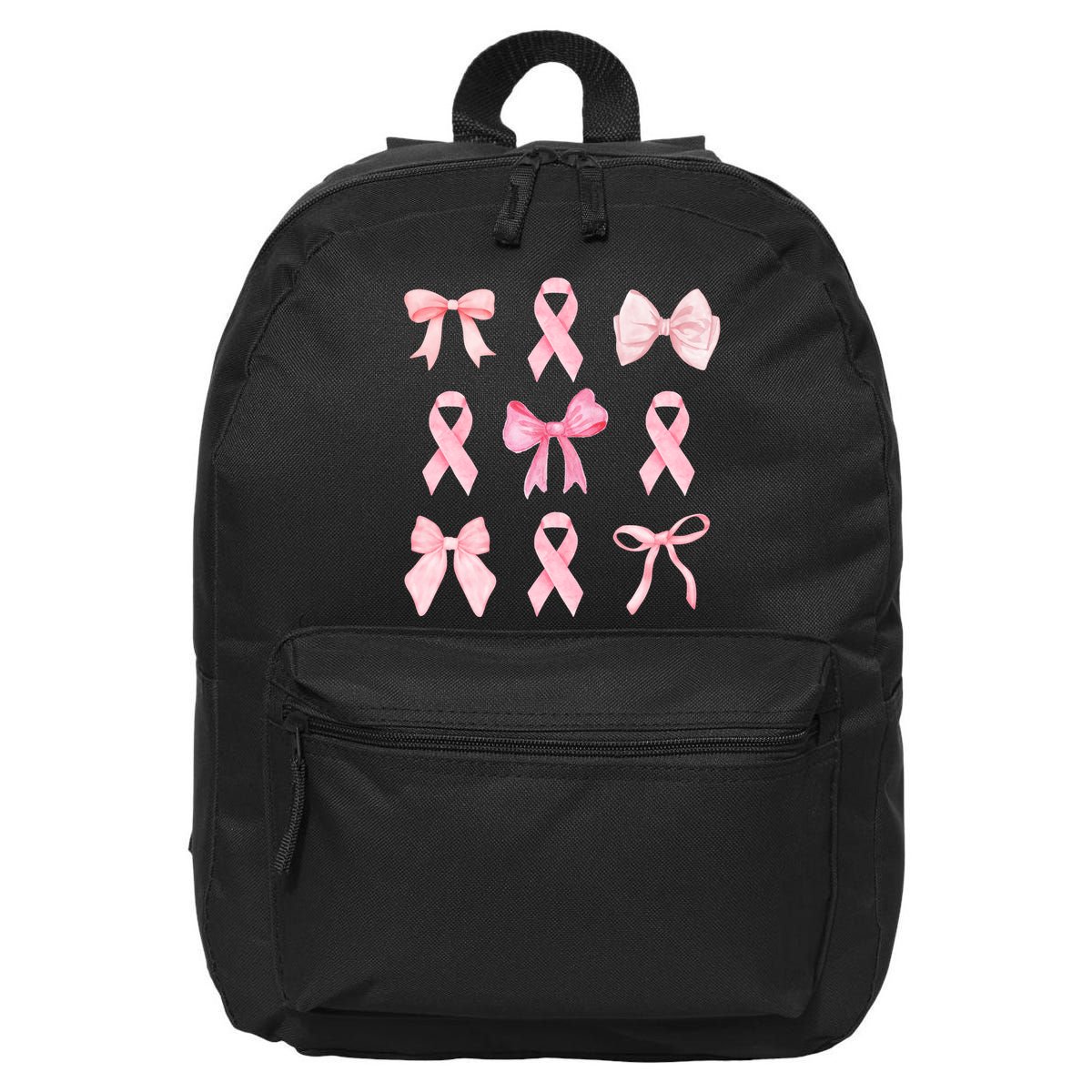 Breast Cancer Awareness Bow Ribbon 16 in Basic Backpack