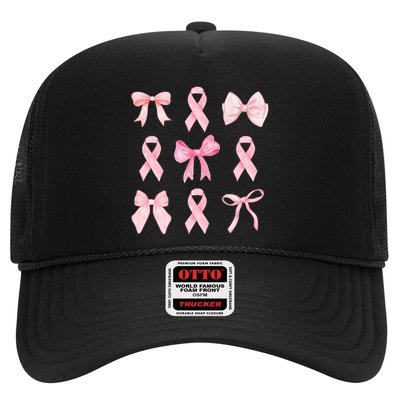 Breast Cancer Awareness Bow Ribbon Trucker Hat