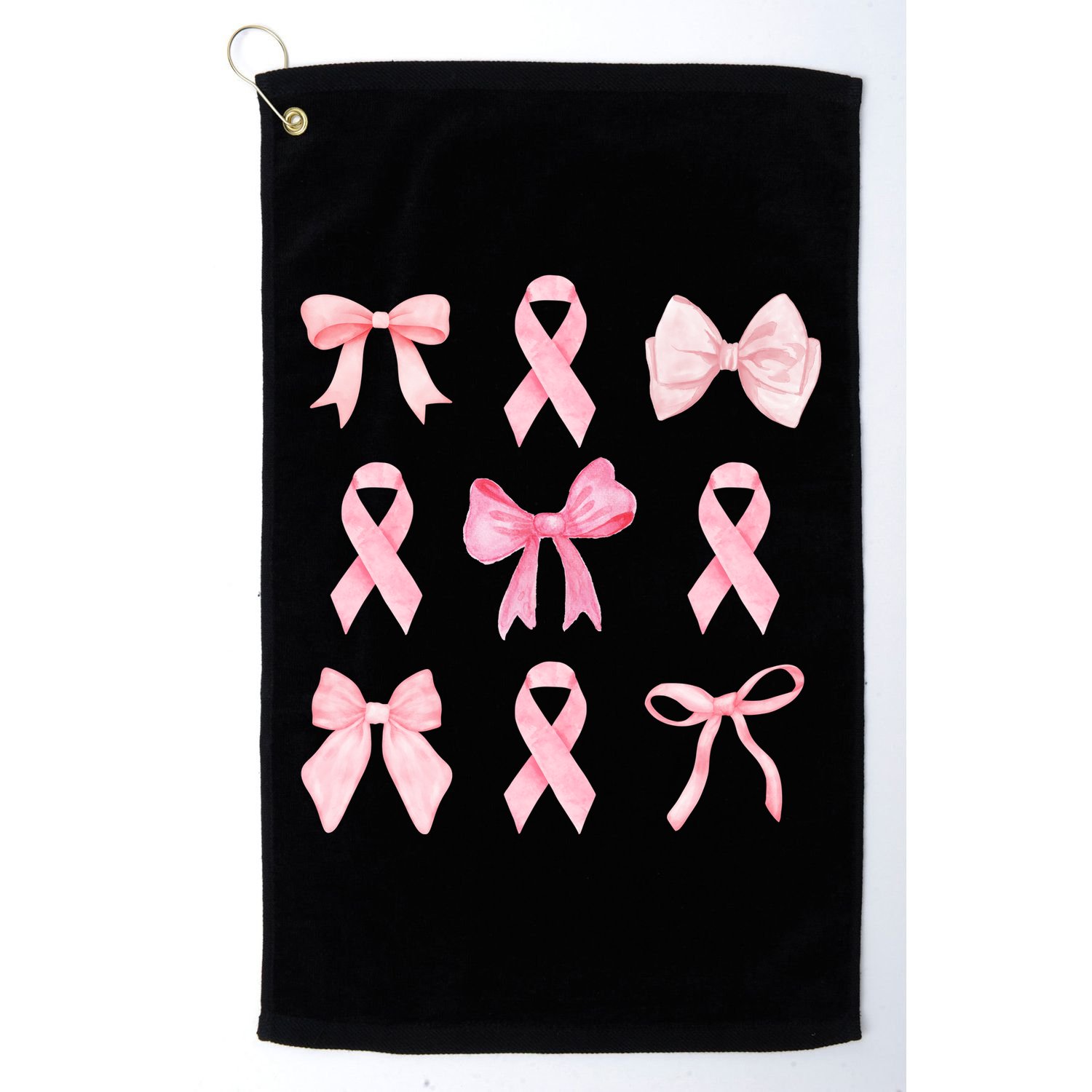 Breast Cancer Awareness Bow Ribbon Golf Towel