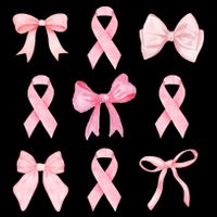 Breast Cancer Awareness Bow Ribbon Zip Tote Bag