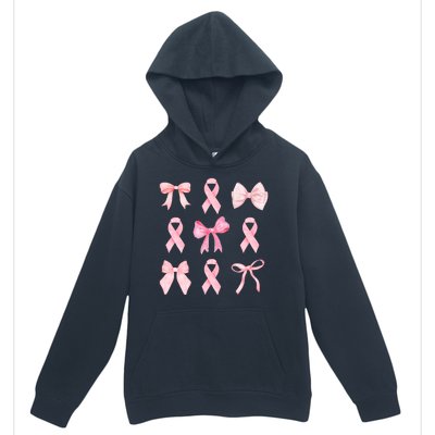 Breast Cancer Awareness Bow Ribbon Urban Pullover Hoodie