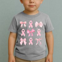 Breast Cancer Awareness Bow Ribbon Toddler T-Shirt