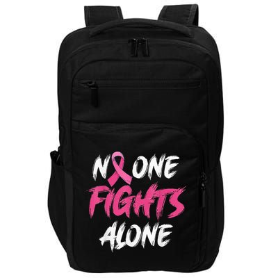 Breast Cancer Awareness Pink Ribbon No One Fight Alone Impact Tech Backpack