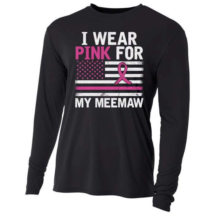 Breast Cancer Awareness Month Cute I Wear Pink For My Meemaw Cooling Performance Long Sleeve Crew