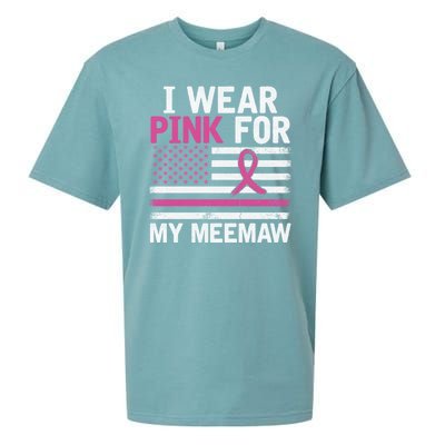 Breast Cancer Awareness Month Cute I Wear Pink For My Meemaw Sueded Cloud Jersey T-Shirt