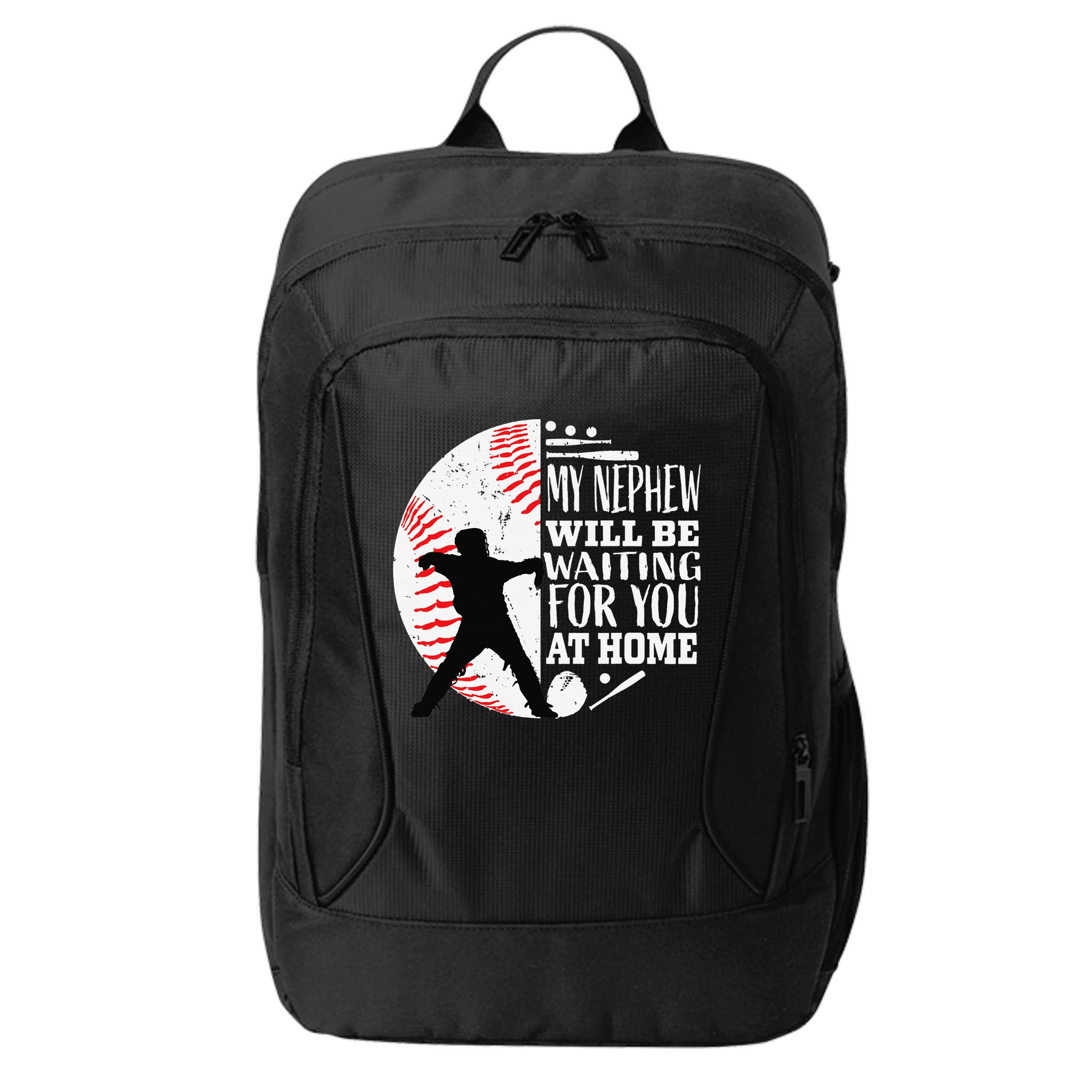 Baseball Catcher Aunt Uncle Nephew Sayings Quotes Graphic City Backpack