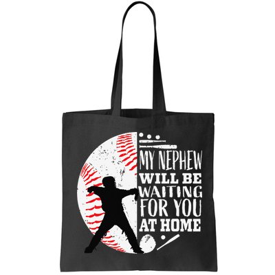 Baseball Catcher Aunt Uncle Nephew Sayings Quotes Graphic Bag