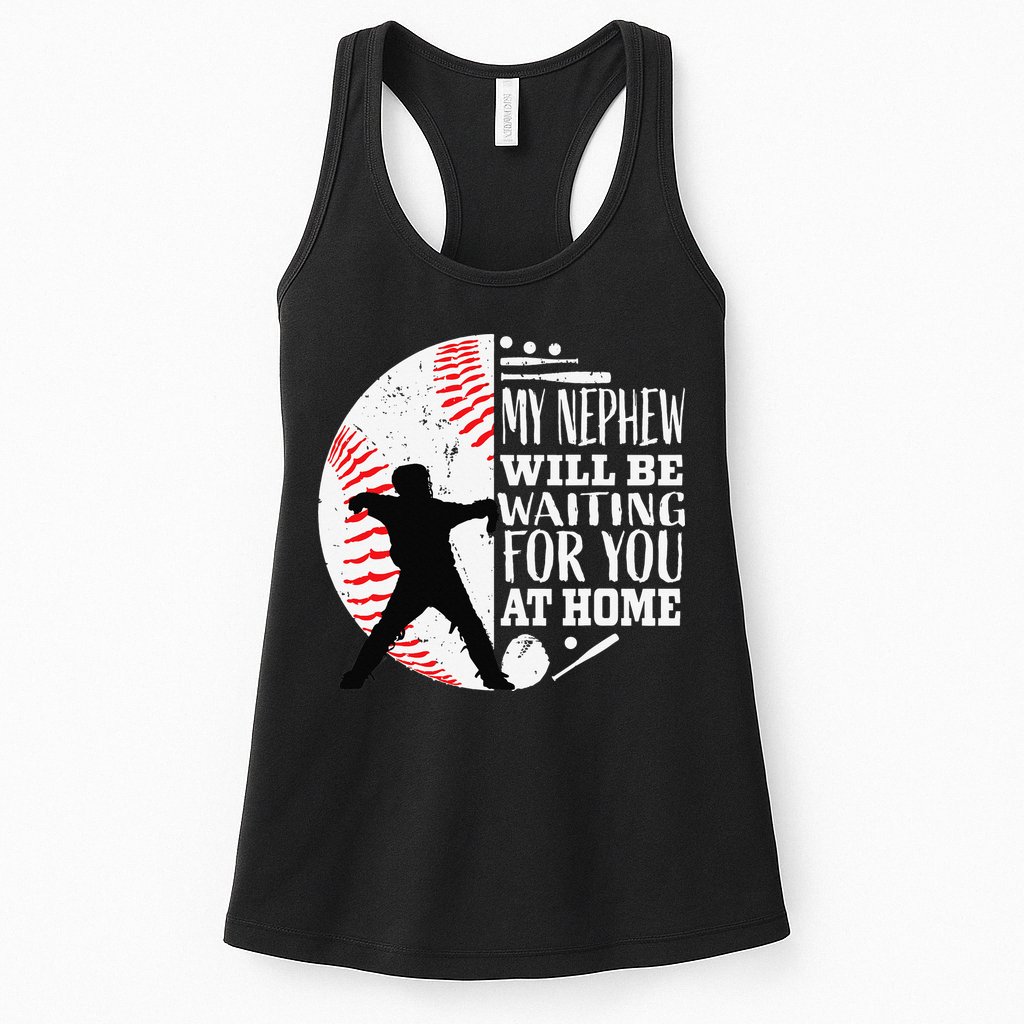 Baseball Catcher Aunt Uncle Nephew Sayings Quotes Graphic Womens Tank Top