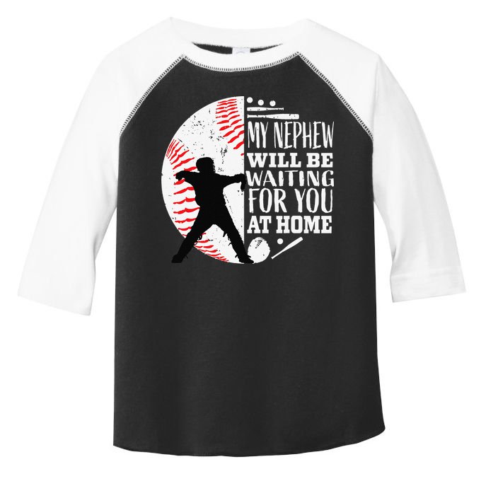 Baseball Catcher Aunt Uncle Nephew Sayings Quotes Graphic Toddler Fine Jersey T-Shirt