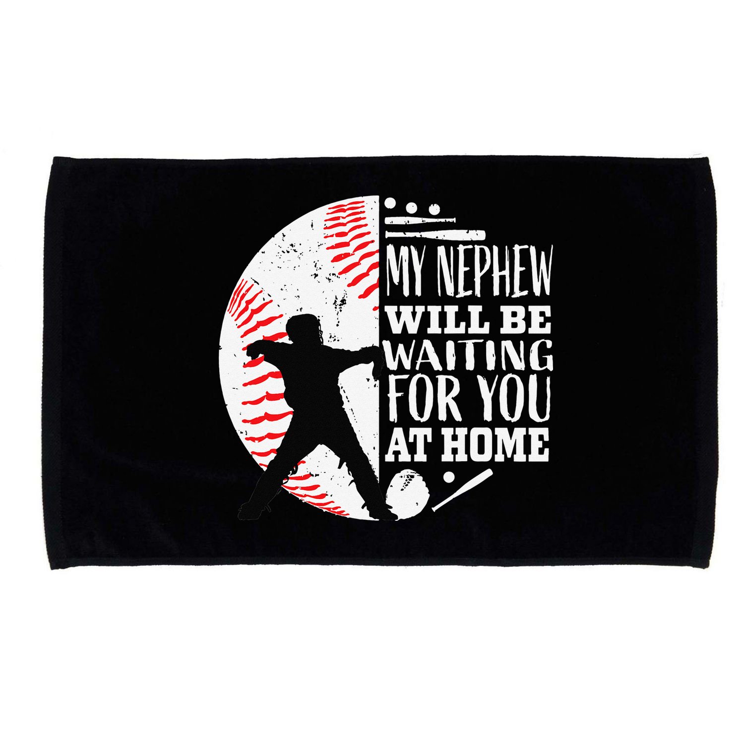 Baseball Catcher Aunt Uncle Nephew Sayings Quotes Graphic Microfiber Hand Towel